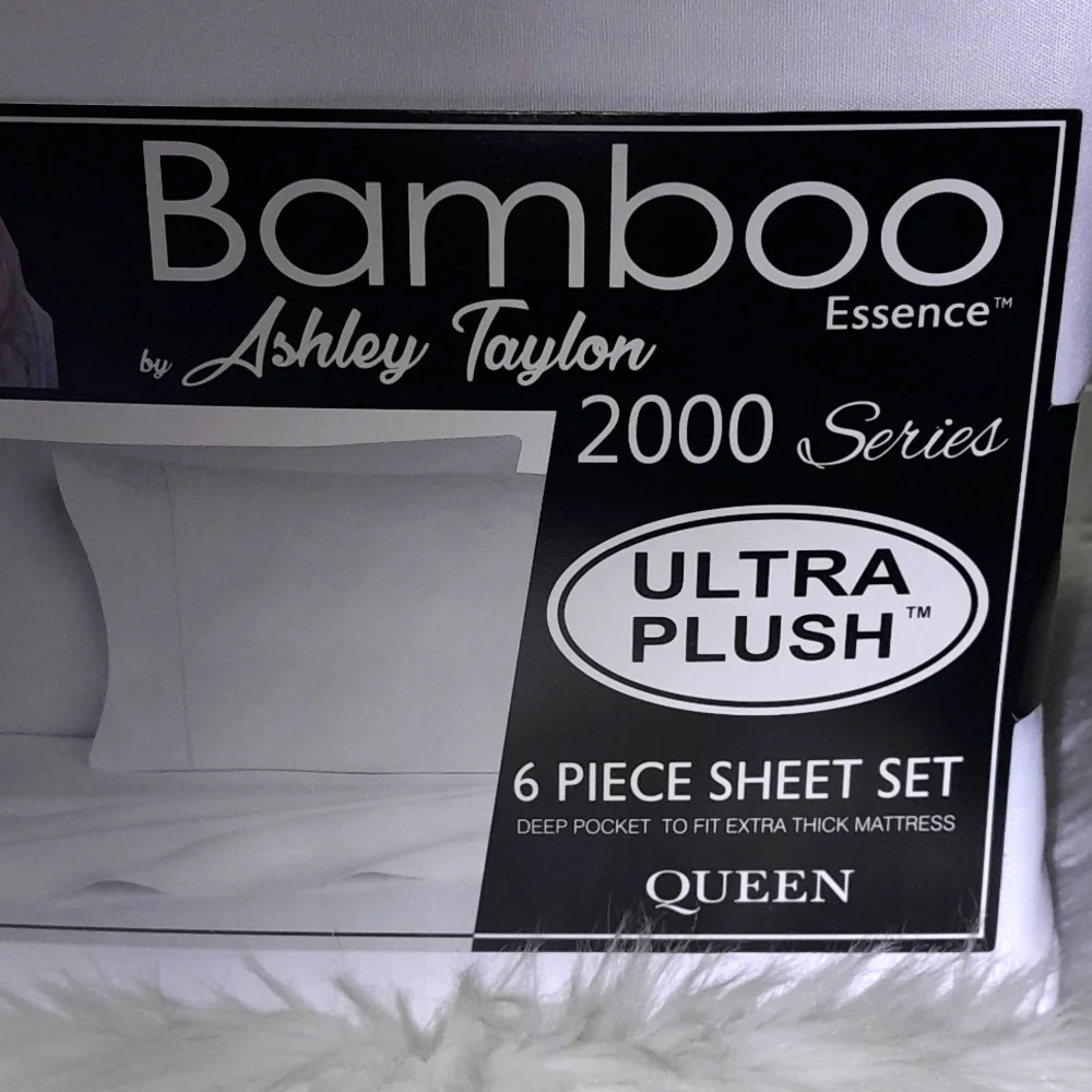 Bamboo Essence Queen White 6 Piece Sheet Set